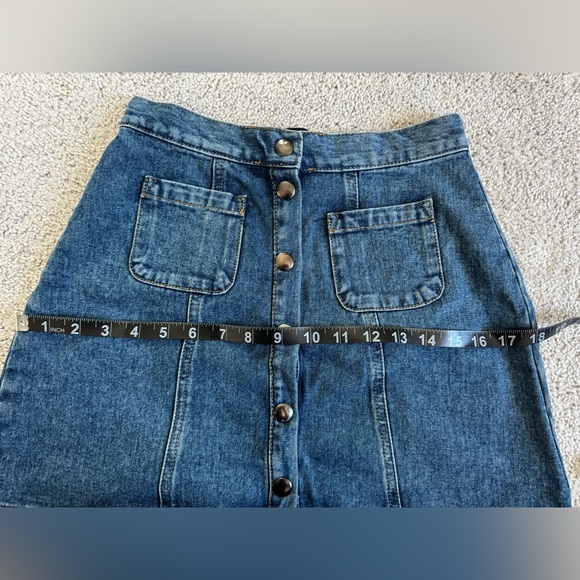 Urban Outfitters BDG Denim Button-Front High-Waisted Blue Mini Skirt, Size XS - Picture 10 of 11